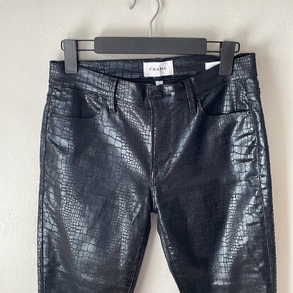 NWOT Frame Skinny croc jeans - Picture 5 of 9